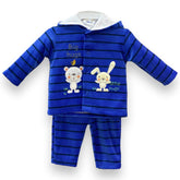 3PC Baby Boy Blue Fleece Suit