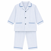 Blue Stripes Cotton Night Suit