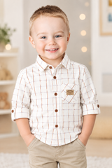 Baby Boys Full Sleeve Cotton Shirt – Front Open Button Shirt