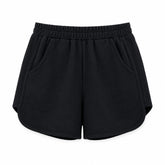 Baby Girl Round Lastic Cotton Short - Black