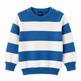 Boys Blue Stripes Sweat T-Shirt