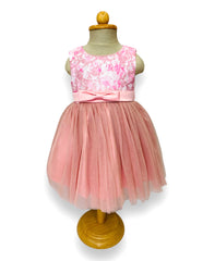 Pink Floral Partywear Frock