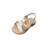 Smart Girl Strap Sequence Sandal Golden