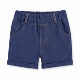 Infants Baby Round Lastic Jersey Shorts - Denim Blue