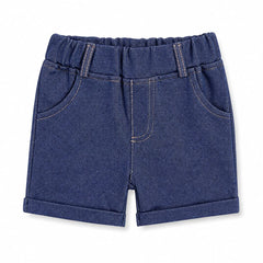 Infants Baby Round Lastic Jersey Shorts - Denim Blue