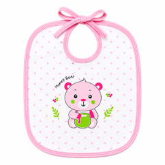 Pink Honey Bear Plastic Bib