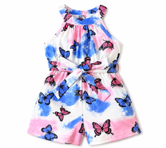 Butterfly Jump Suit-Baby Girl Colourful Sleeveless Jumper