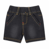Baby Boy Round Lastic Cotton Short - Black