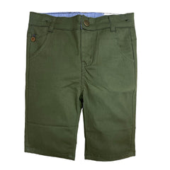 Green Cotton Shorts adjustable lastic