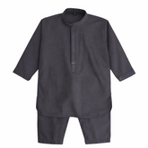 Baby Boy Grey Wash-N-Wear Kurta Trouser Set