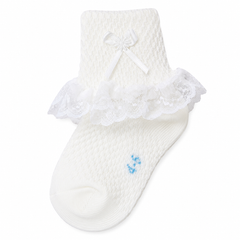 Baby Girl Off-White Frill Bow Socks