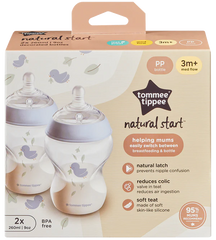 260ML Natural Start Decor PP Bottle with M Teat Pack Of 2 - 423915