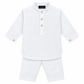 Baby Boy White Boski Kurta Trouser Set