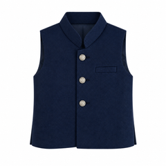 Baby Boy Blue Waistcoat For Kurta Trouser