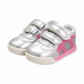 Baby Girl Silver Casual Joggers with Pink