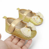 Shimmer Bow Pre walker Pumps Golden