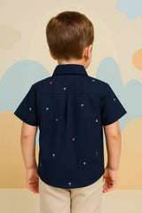 Boys Blue Half Sleeves Shirt