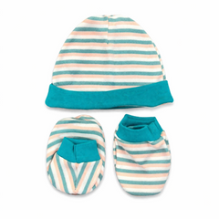 Newborn 3PC Baby Set – Mittens, Booties & Cap for Soft Comfort