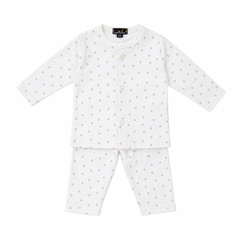 2PC White Pajama Night Suit