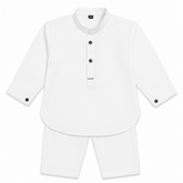 Baby Boy White Boski Kurta Trouser Set
