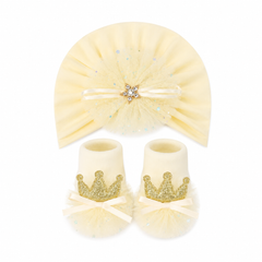 Golden Turban Cap & Socks Set
