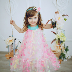 Baby Girl Butterfly Design Sleeveless Frock