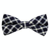 Navy Blue Checkered Bow Tie