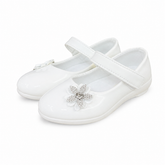 Baby Girl White Flower Pumps