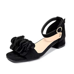 Black Flower Sandal