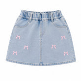 Baby Girl Denim Short - Pink Ribbon