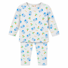 Baby Boy 2PC Round Neck Elephant Suit