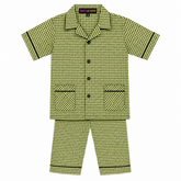Black Stripes Half Sleeves Cotton Night Suit
