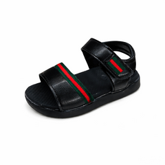 Black Sandal With Red Stripes