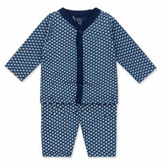 Infant Cotton Front Open Night Suit 2 Piece Pajama Set