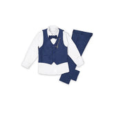 5PC Formal Suit Blue Waistcoat Suit Set