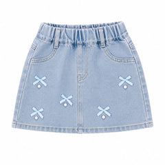 Baby Girl Denim Short - Blue Ribbon