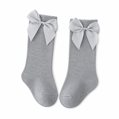 Long Socks with Grey Bow