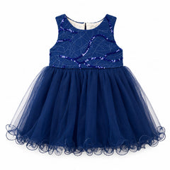 Navy Blue Sequence Partywear Frock