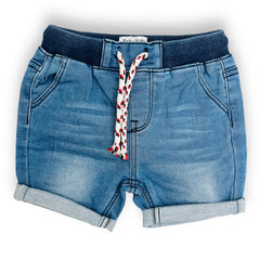 Denim Round lastic Shorts
