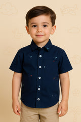 Boys Blue Half Sleeves Shirt