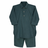 Baby Boy Green Wash-N-Wear Kurta Trouser Set