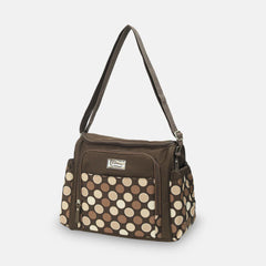 Baby Diaper Bag - Brown Polka Dot Printed