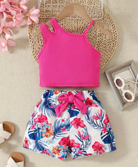 2PC Pink Floral Suit