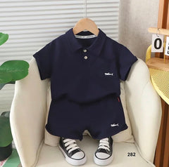 2PC Navy Blue Shark Suit