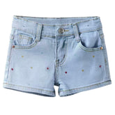 Baby Girl Heart Denim Short
