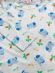 Round Neck Elephant Night Suit