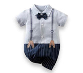 Baby Boy Formal Blue Romper