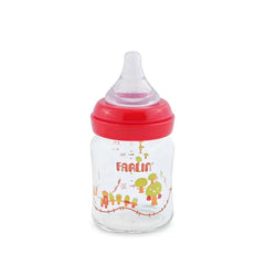 Farlin Wide-Neck Glass Feeding Bottle 120ml – Red