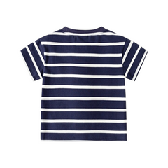 Blue Stripes Round Neck T-Shirt