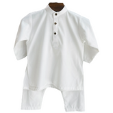 White Self lining Kurta Shalwar Set